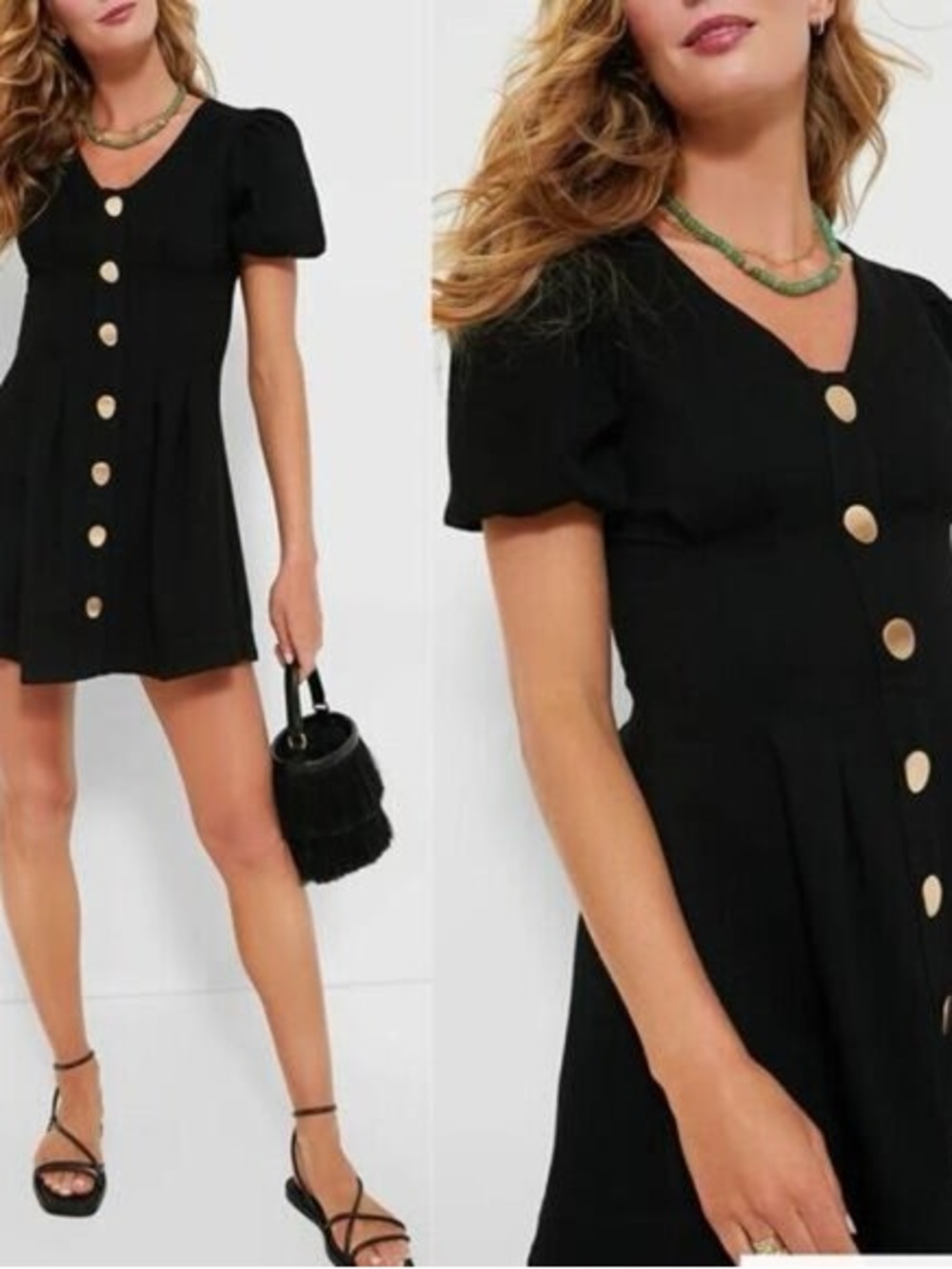 Hyacinth House Emelia Short Puff Sleeve Fit and Flare Mini Dress